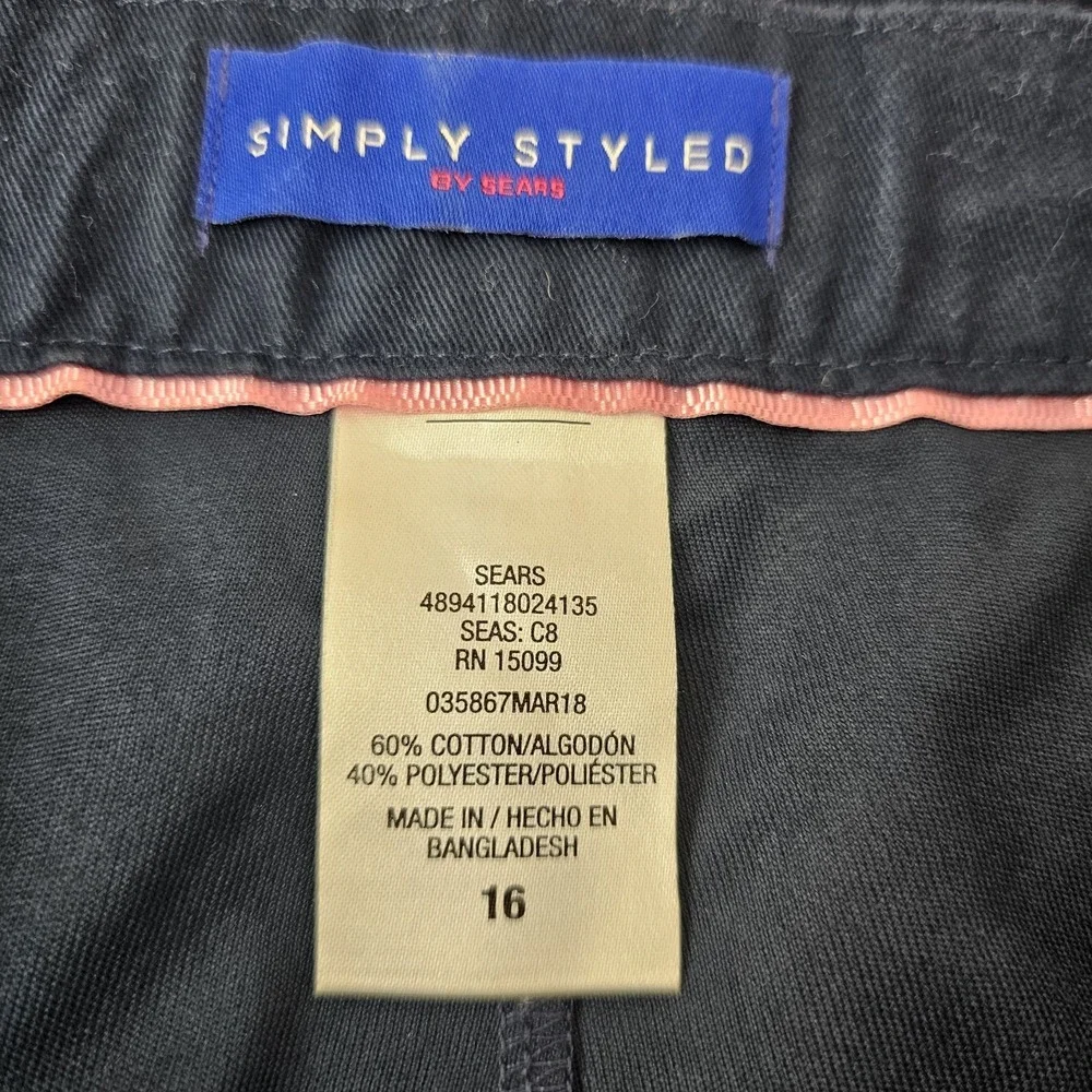 Simply Styled Girls 16 Navy Blue Uniform Skort Schoolwear‎ Adjustable Waist
